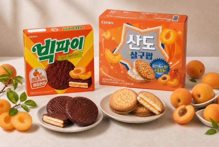 [보도사진]크라운제과, 상큼한 여름 과일 ‘살구 에디션’ 2종 출시 !.jpg