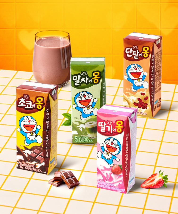 (사진) 남양유업은 다양한 맛과 제품군, 브랜드 체험을 확대하며 ‘초코에몽’을 단일 제품을 넘어 ‘에몽’ 브랜드로 육성하고 있다..jpg